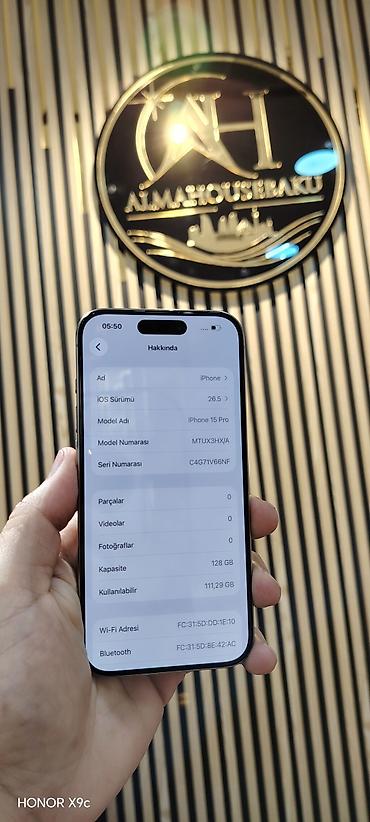 ipad pro 12: IPhone 15 Pro, 128 GB, Qara, Simsiz şarj, Face ID, Sənədlərlə — 3