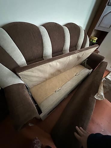 eboksit satilir: İşlənmiş, Divan-kravat, 2 kreslo, Bazalı, Açılan — 2