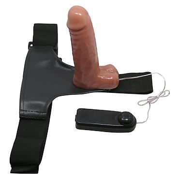 Товары для взрослых: Коричневый страпон на трусиках с вибрацией «Ultra Passionate Harness» — 3