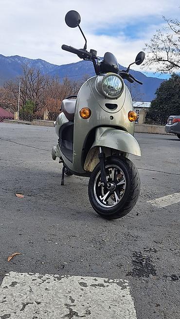 Mopedlər,skuterlər: Retro dizaynlı Elektrikli şəhər skuteri - Rəng: açıq yaşıl gövdə — 1