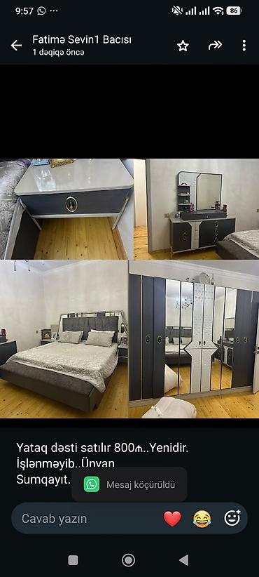 Yataq dəsti satılır 800₼. Yenidir. İşlənməyib. Ünvan