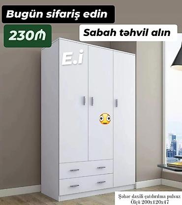 dolap ofis: Ağ rəngli funksional mebel dəsti 1) Üstlü iş masası – 280₼ - Ölçü — 3