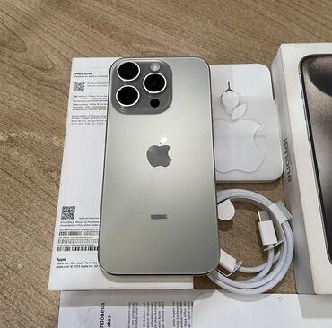 телефон бишкек редми: IPhone 15 Pro, Колдонулган, 256 ГБ, Natural Titanium, Коргоочу айнек, Каптама, Кабель, 91 %