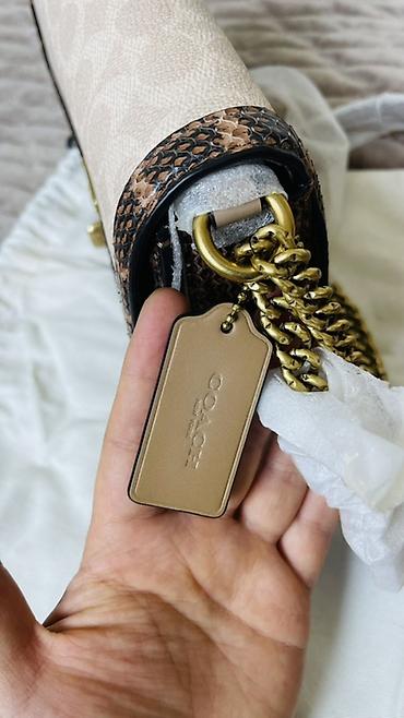 lining бу: Сумка Coach, оригинал. Фирменная канва+кожа+змеиная кожа. Канва coach — 5