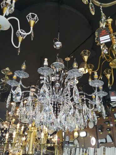 spot lampalar qiymeti: Çılçıraq, 10 və daha çox lampa, Xrustal
