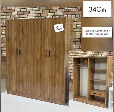 balaca skaf: Geniş həcimli 4 qapılı qarderob - Model: G_1 - Ölçü: 200 × 160 × 47 — 1