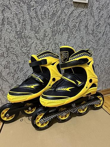 ucuz nike krampon: Uşaq üçün tənzimlənən inline konkisürüş ayaqqabıları – sarı/qara — 1