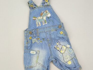 skórzane spodnie brązowe: Dungarees, Next, 0-3 months, condition - Good