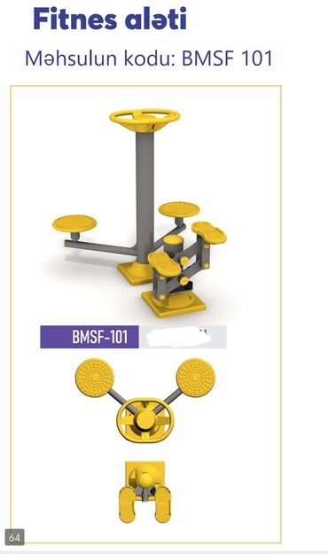 Digər trenajorlar: Açıq hava fitnes avadanlıqları – sarı/qrafit rəng palitrası, metal — 56