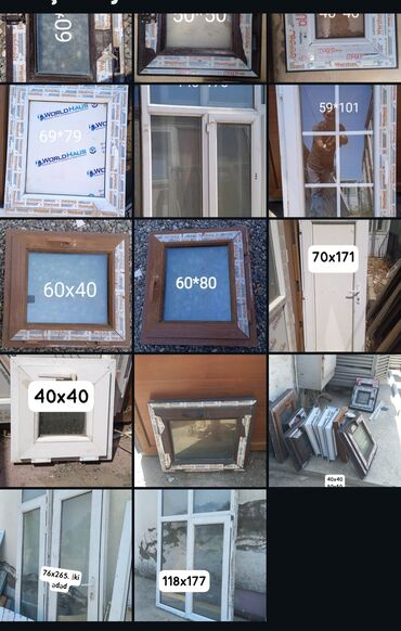 Plastik pəncərələr: İşlənmiş İkiqat şüşə paketi Plastik pəncərə, Еni: 100 sm, Uzunluğu: 100 sm, Ödənişli quraşdırma — 8