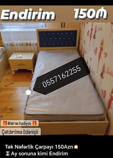 Çarpayılar: Yeni, Təknəfərlik çarpayı, Bazasız, Matras ilə, Siyirməsiz, Azərbaycan — 5