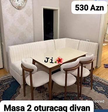 ağ stullar: Yeni, Künc divan, Mətbəx üçün, Açılmayan — 1