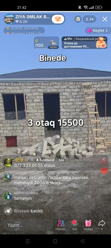 4 mikrorayonda satilan menziller: 3 otaqlı, Yeni tikili, 1 kv. m