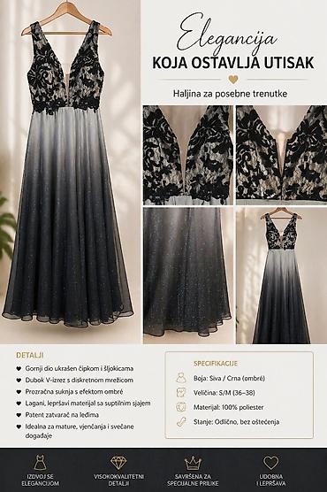 spavaćice h: Elegantna duga haljina za posebne trenutke - Gornji deo ukrašen — 1