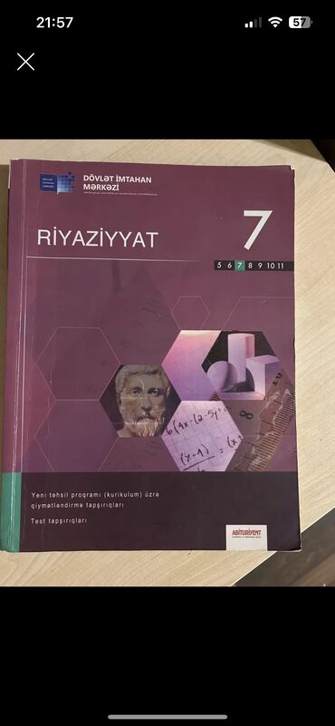 Kitablar, jurnallar, CD, DVD: Riyaziyyat test kitabi 7 ci sinif.Tertemizdir