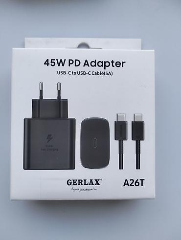 GERLAX A26T 45W PD Adapter — USB-C sürətli şarj dəsti - Güc: 45W lalafo.az -da GERLAX A26T 45W PD Adapter — USB-C sürətli şarj dəsti - Güc: 45W