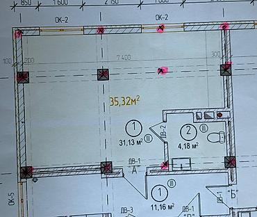 3 3: 1 комната, 35 м², 7 мкр 3 этаж, ПСО (под самоотделку) — 9