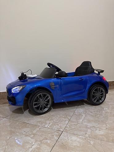 mini mercedes: Uşaq üçün elektrikli minik avtomobili – Mercedes üslubunda, mavi rəng — 3