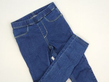 czerwone spodnie pepco: Spodnie jeansowe, H&M, 9 lat, 128/134, stan - Idealny