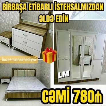 Masa və oturacaq dəstləri: Yataq otagi mebeli dəsti Sifarişlə və yeni Qiymət : 780₼ Dəstə