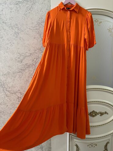летняя платье: Детское платье, цвет - Оранжевый, Б/у