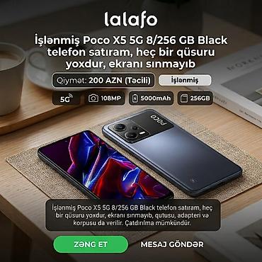 iphone 14 pro max 512: Poco X5 5G, 256 GB, rəng - Qara — 1