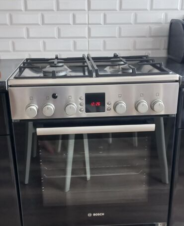 Plitələr və bişirmə panelləri: Plitə Bosch, Qazlı, Ayrıca dayanan, 4 gözlü, İşlənmiş