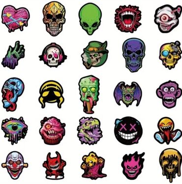 набор художника бишкек: Möhtəşəm rəngli “horror/urban” tematlı stiker seti:10 ədədi 2 azn -