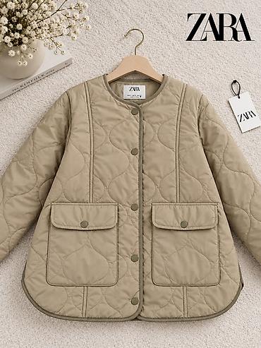Сырт кийим: Стеганая куртка ZARA, деткая - Цвет: светло‑оливковый/бежево‑хаки. - — 1