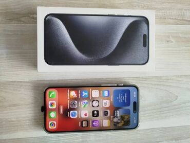 ноутбуки apple цена в бишкеке: IPhone 15 Pro Max, Б/у, 1 ТБ, Blue Titanium, Защитное стекло, Чехол, Коробка, 92 %