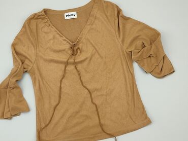 brązowa bluzki z krótkim rękawem: Блуза жіноча, S, стан - Хороший