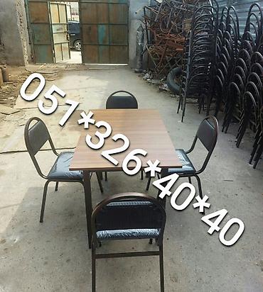 Masa və oturacaq dəstləri: Qonaq otağı üçün, Yeni, Dördbucaq masa, 4 stul — 12