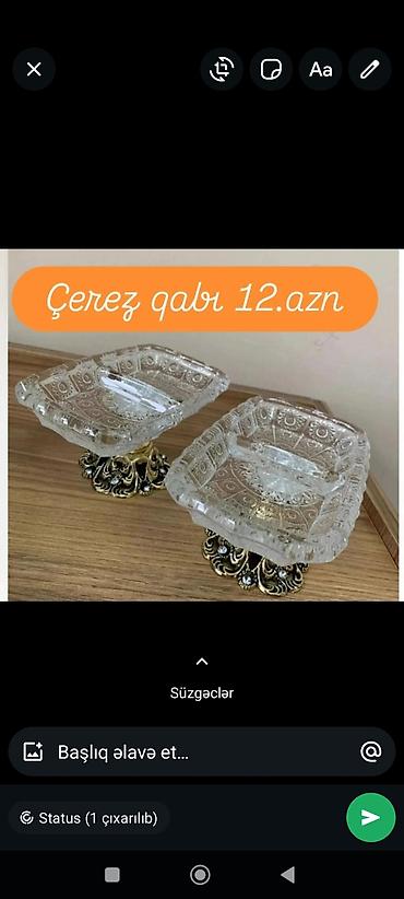 Ev və bağ: Şüşə dekorativ qablar – 2 fərqli model - Limon qabı cütü – 12 AZN — 2