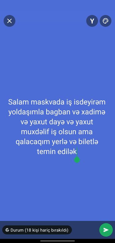 part time online iş: Salam axtubenskide astraxanda moskvada işləmək isdeyirik ailəyik 2
