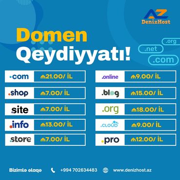 вакансии менеджер интернет магазина: SEO, SMM, Mobil tətbiqlərin hazırlanması | Hosting, Domen