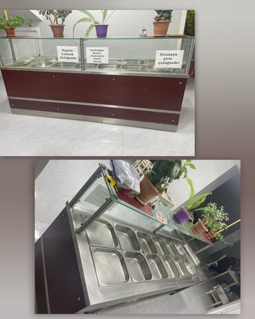 metbex avadanliqlari: Yemek isdi saxlayan.uzunu 2m70sm.eni 85sm ela veziyetdedi .Qiymet