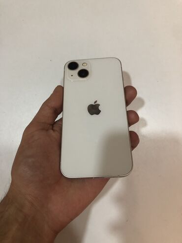 Apple iPhone: IPhone 13, 128 GB, Ağ, Zəmanət, Face ID, Sənədlərlə