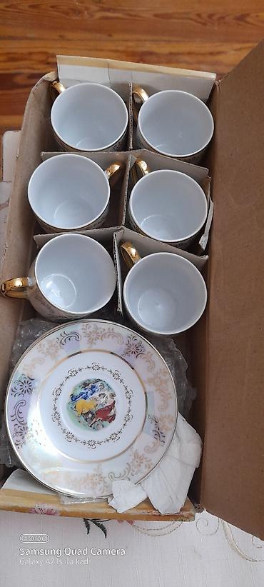 mis samovar satilir: Çay dəsti, rəng - Ağ, Farfor, 6 nəfərlik, Çexiya — 1