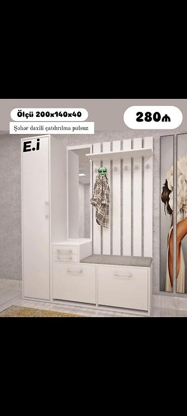 Mebel: Yeni, 2 qapılı, Güzgülü, Ağ, Açılan, Düz dolab — 1