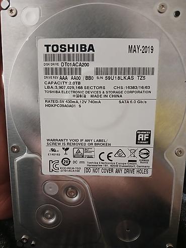 Toshiba DT01ACA200 sərt disk - Tip: 3.5" daxili HDD - Tutum: 2 TB -