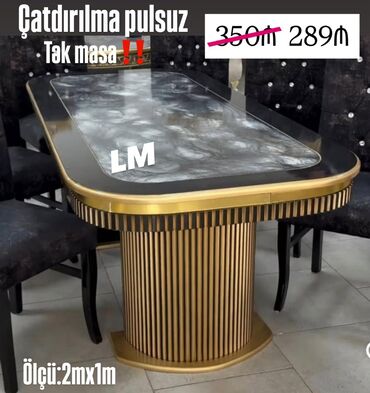 раскладной стол: ⚜️ *_KLASSİK Tumbalı masa_* Qiymət : *289₼* *Ölçü : 2m x 1m*