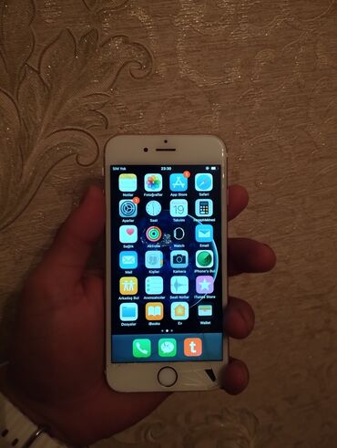 iphone telefon qiymetleri: IPhone 6s, 16 GB, Mərcanı, Qırıq, Barmaq izi, Simsiz şarj