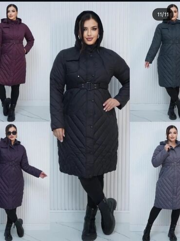 Пуховики и зимние куртки: Пуховик, Длинная модель, Стеганый, Стандарт — 8