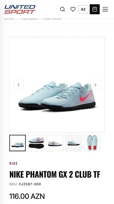 спорт: ORJİNAL 44 Razmer Nike Phantom GX 2 Club TF futzal/mini-futbol butsası — 1