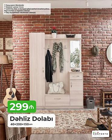 asma guzgu: Dəhliz dolabı – 40×200×150 sm ölçüdə, funksional giriş mebeli — 1