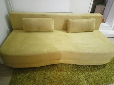 emmezeta deciji sto i stolice: Three-seat sofas, Textile, color - Yellow, Used