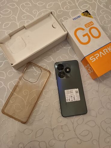 fan telefon: Tecno Spark Go 2024, 128 GB, rəng - Boz, İki sim kartlı, Zəmanət