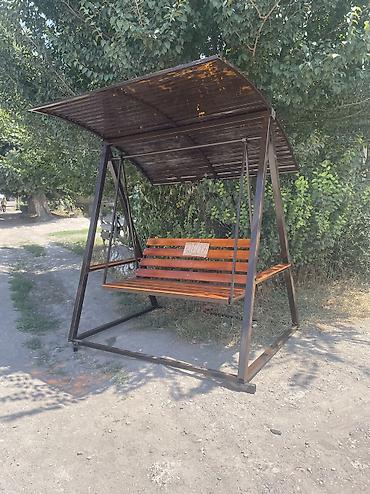 навесы козырьки: Садовые качели Металл, Со спинкой, С крышей — 3