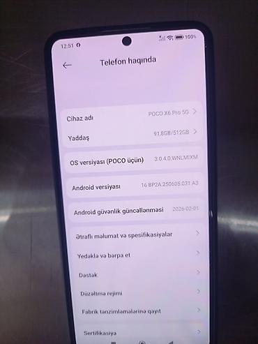 poco x3 pro kabro: Poco X6 Pro 5G, 512 GB, rəng - Gümüşü, Sensor — 10