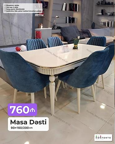 Ev və bağ: Məhsul: Masa Dəsti • Ölçü: 90×160/200 sm (açılan mexanizmli, masa 160 — 1